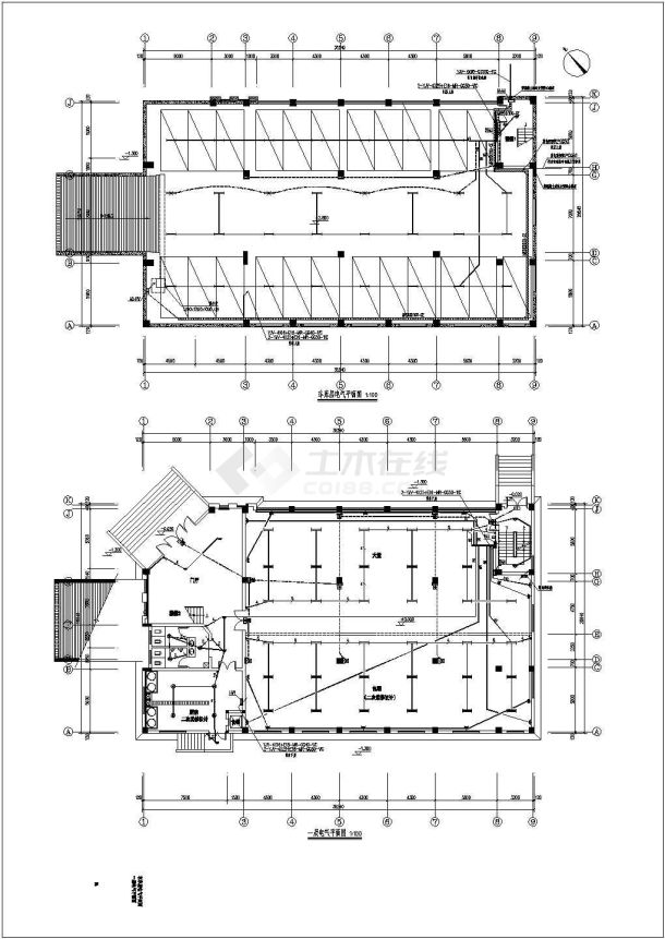 洪智村文化用房电气施工图（建筑面积2154.45平方米 地上2层 框架结构）-图二