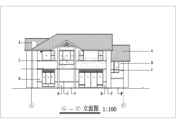 中式风格带地下室游泳池二层半别墅建筑设计图-图一