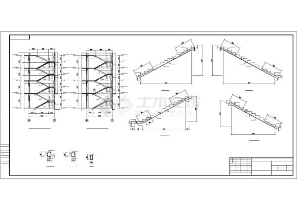 安徽某5173㎡六层框架办公楼建筑结构设计图(含PKPM模型)-图一