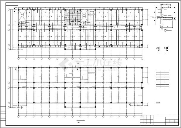 安徽某5173㎡六层框架办公楼建筑结构设计图(含PKPM模型)-图二