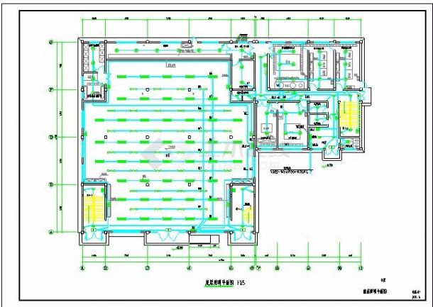 湖北某中学二层框架结构食堂强电施工图（高9.6米）-图二