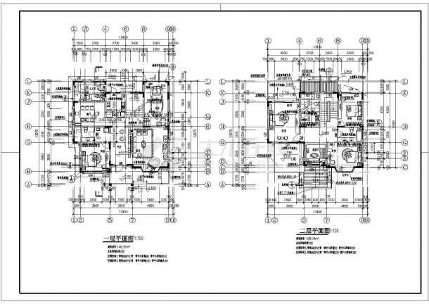 小巧大方二层农村房屋建筑设计图纸-图二