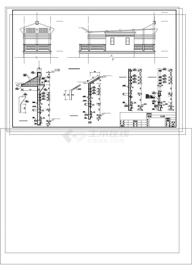 某4层框架别墅结构设计图(含PKPM计算文件、效果图)-图二