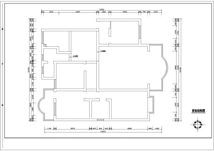 某地区四房两厅简约家装施工设计图_图1