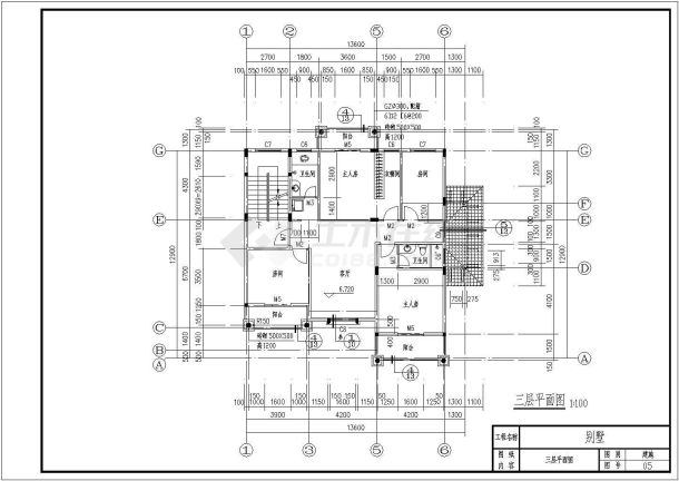 某地四层框架美观别墅建筑设计图纸-图二