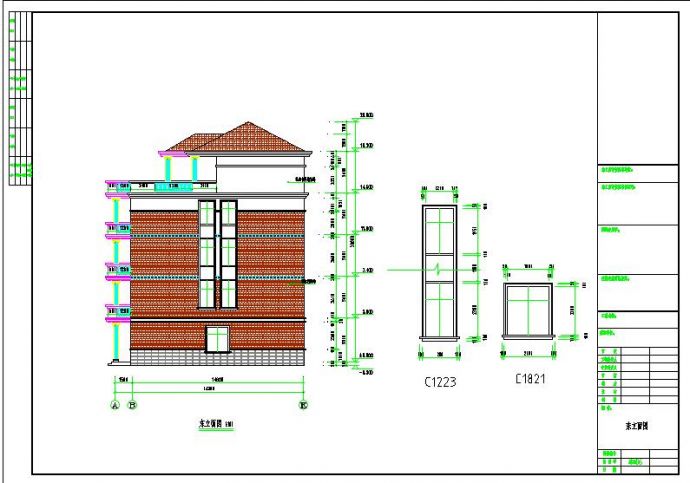 四层带露台出租房建筑设计施工图纸_图1