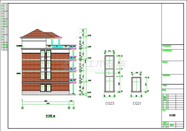 四层带露台出租房建筑设计施工图纸-图二