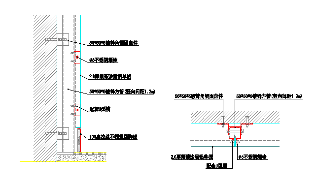 金属装饰板墙面做法大样图