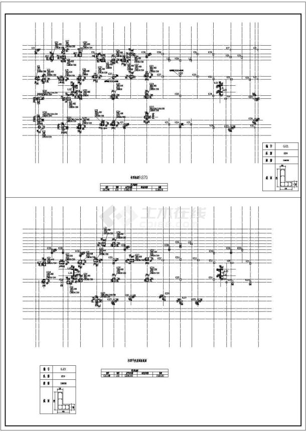 四层桩基础异形柱框架结构商场结构施工图（6度抗震）-图一