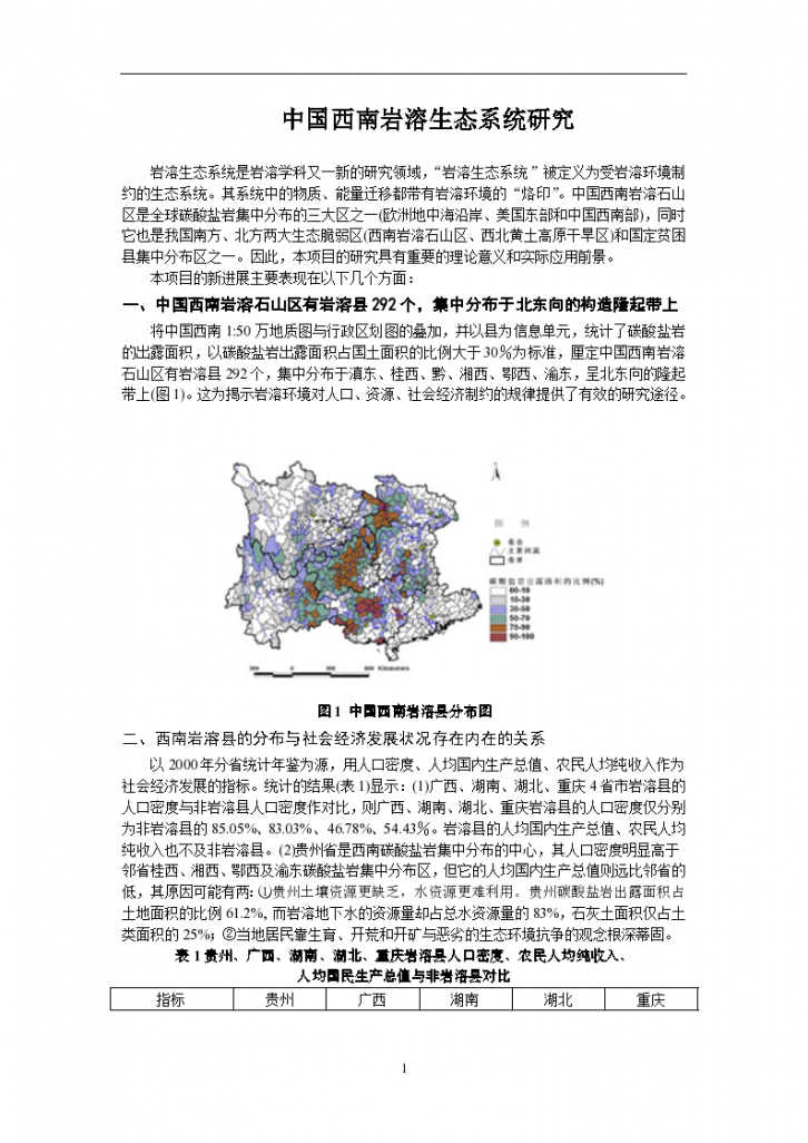 中国西南岩溶生态系统研究-图一
