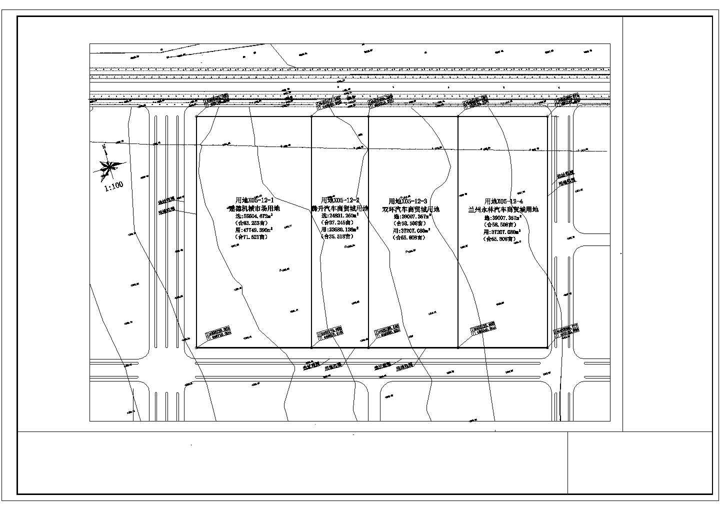 某地区某汽车城设计规划总平面图纸