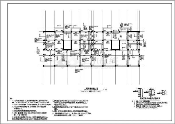 六层底部框架抗震墙住宅结构施工图（独立基础）-图一