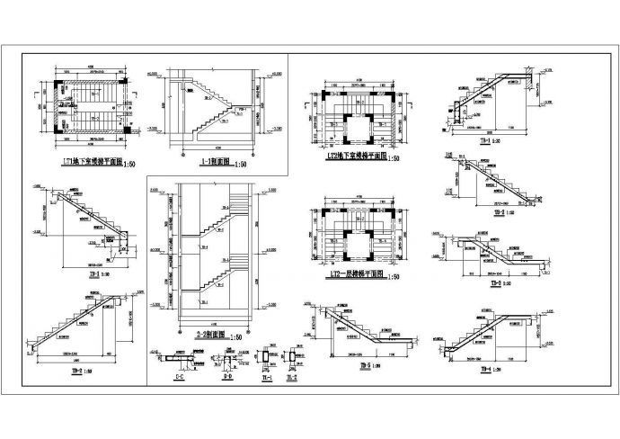 二层筏形基础框架结构别墅结构施工图（8度抗震）_图1