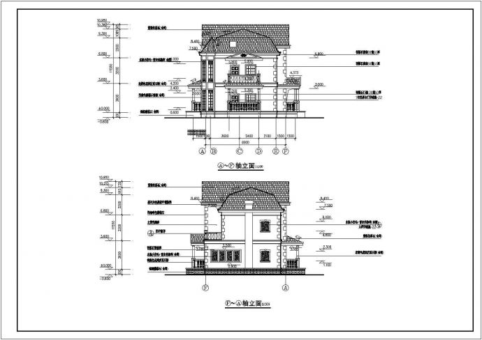 精美欧式三层别墅建筑设计方案图纸_图1