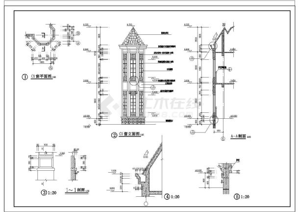 精美欧式三层别墅建筑设计方案图纸-图二