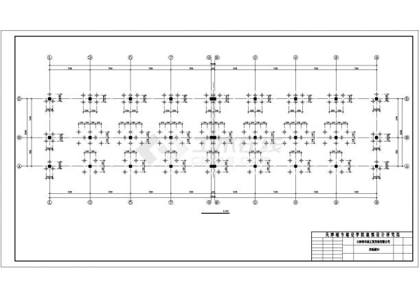天津某6层框架结构试验楼全套结构图-图二