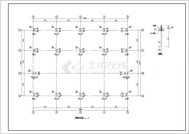两层独立基础钢框架售楼处结构施工图（8度抗震）-图一