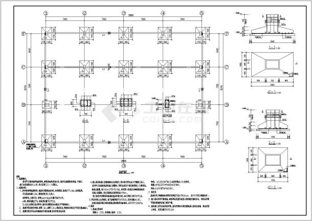 两层独立基础钢框架售楼处结构施工图（8度抗震）-图二