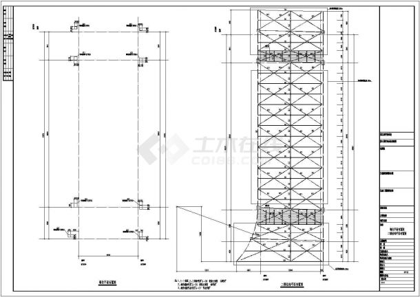 钢桁架结构连接天桥结构施工图（7度抗震）-图二
