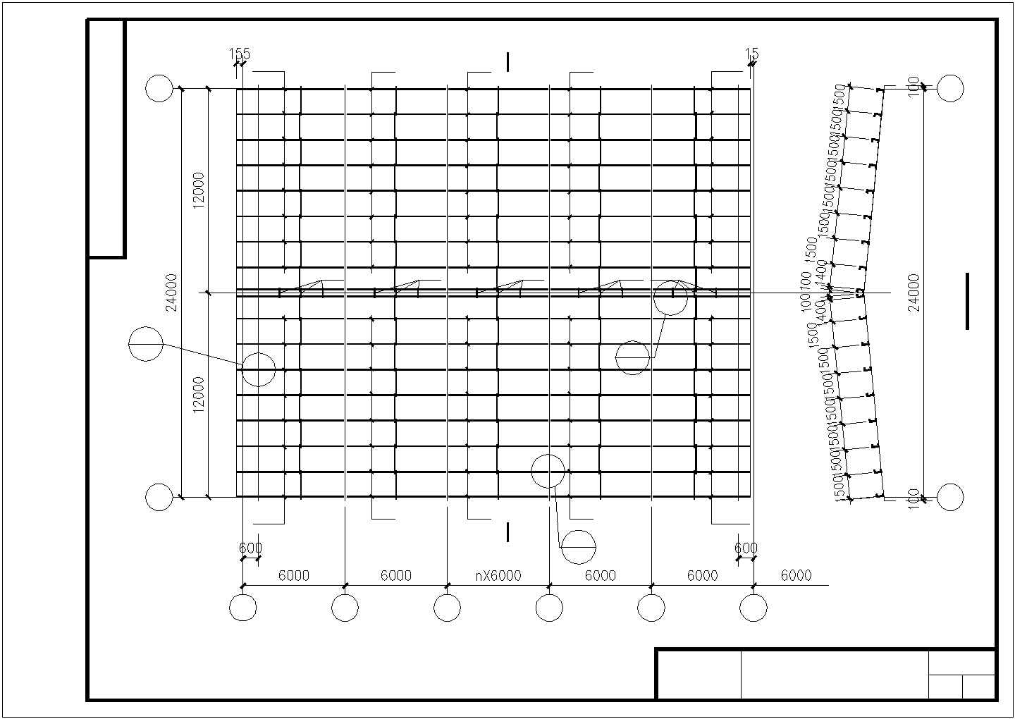 单跨门式钢架厂房CAD布置图