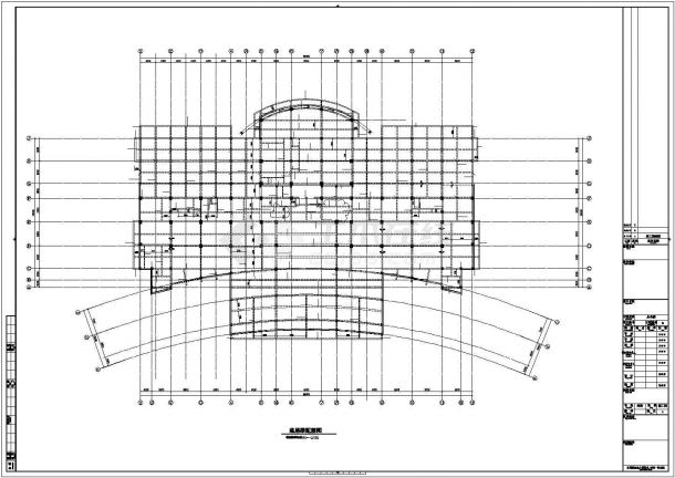 十二层办公写字楼框架CAD布置图-图一
