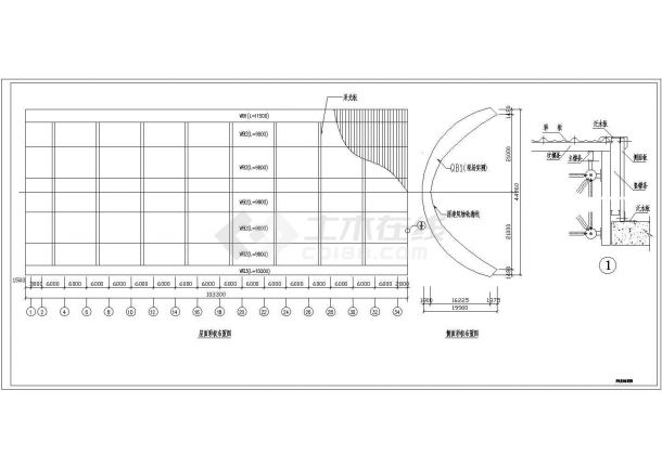 铝矿半圆形空间网架结构厂房结构设计施工图-图二