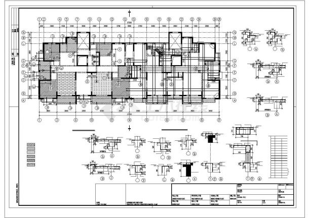 上海某工业园配套十一层剪力墙商品用房结构图-图二