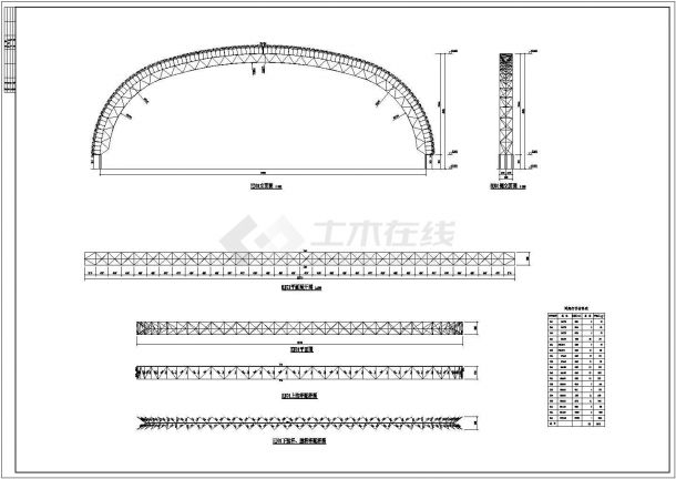空间管桁架车间钢结构施工图（6度抗震）-图二