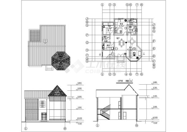 休闲度假自建别墅建筑设计方案图纸-图二