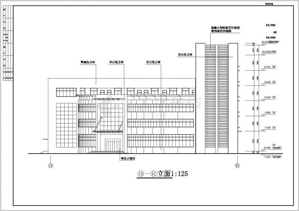 山西某六层框架结构学校教学楼建筑施工图纸-图二