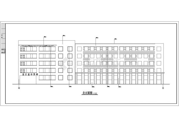 某4950平方米职业中专五层教学楼建筑设计方案图纸-图二