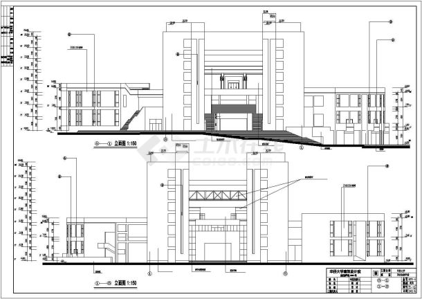 某十层框架结构教学楼建筑设计方案图纸-图一