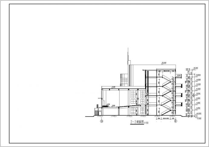 某四层框架结构中学教学楼建筑设计方案图纸_图1