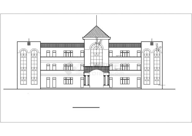 江苏某三层框架结构学校教学楼设计方案图纸-图二