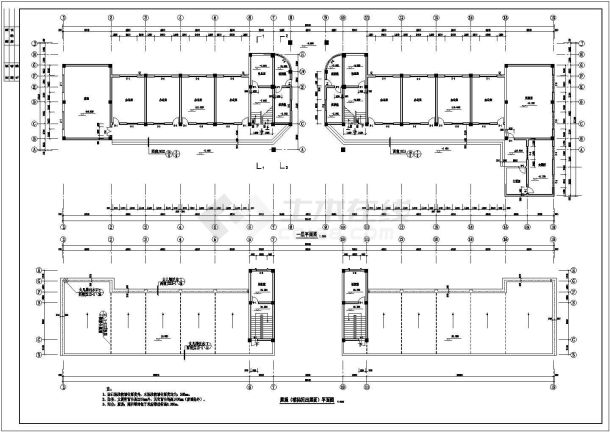 某5034平方米五层框架办公教学楼建筑结构施工图纸-图二