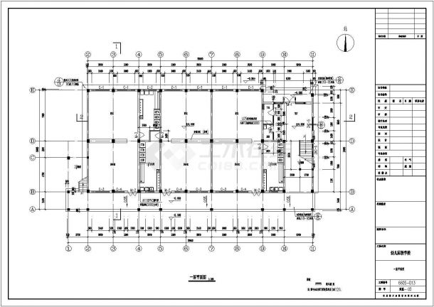某三层框架结构幼儿园教学楼建筑施工图纸-图二
