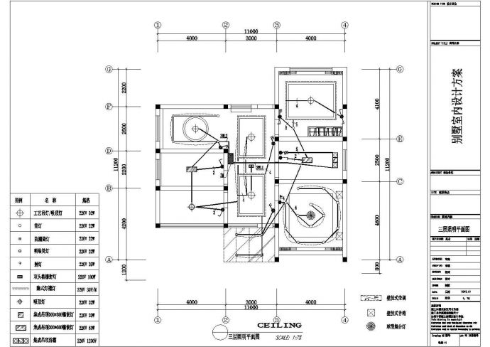 某三层别墅水电装修工程电气图纸_图1