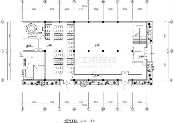 [江苏]1000㎡四层公司办公综合楼全套装饰电气图纸-图二