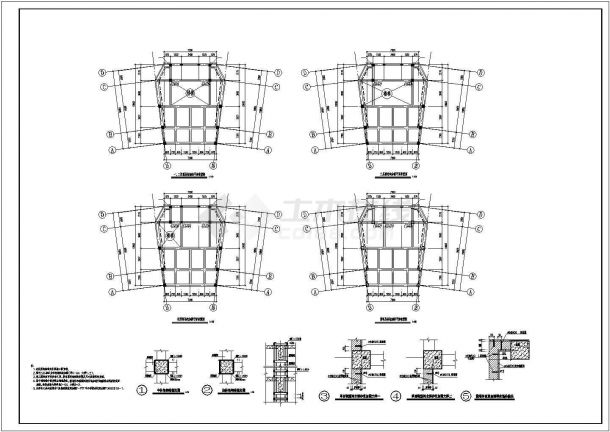 某四层砌体结构教学楼加固结构施工图-图二