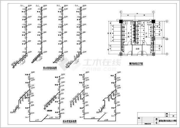 某地现代教学楼建筑给排水施工设计图纸-图二