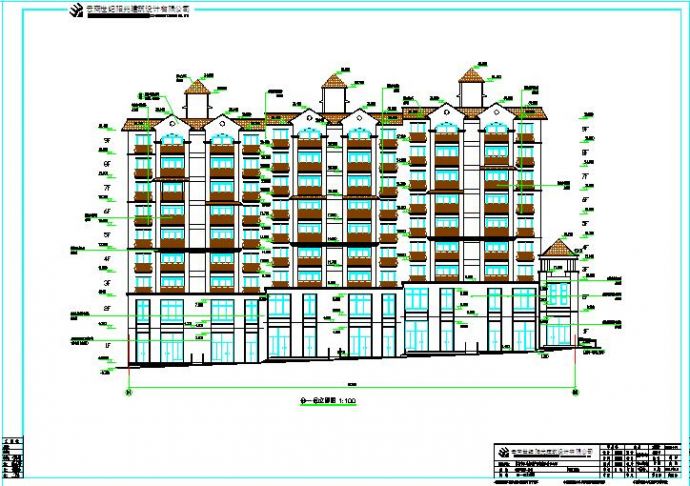 错层坡地型城堡县城小区公寓楼建筑施工设计图_图1