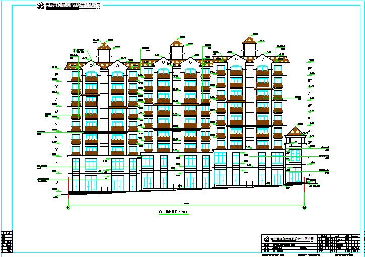 错层坡地型城堡县城小区公寓楼建筑施工设计图