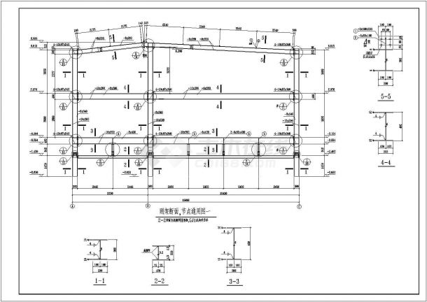 二层独立基础钢结构厂房结构施工图（最大跨度10.4m）-图二