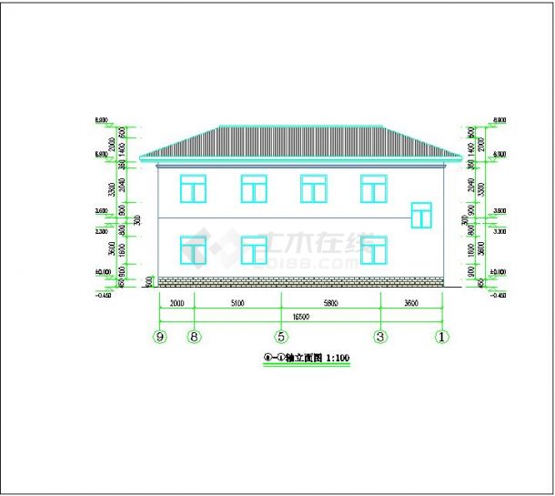 某市中式风格带小院别墅建筑设计施工图纸-图二