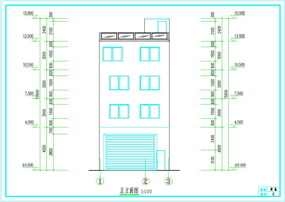 四层住宅楼带车库建筑结构施工设计图纸