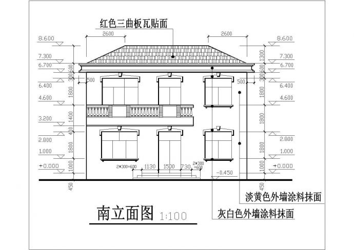 某地市砖混高档别墅建筑设计施工图纸_图1