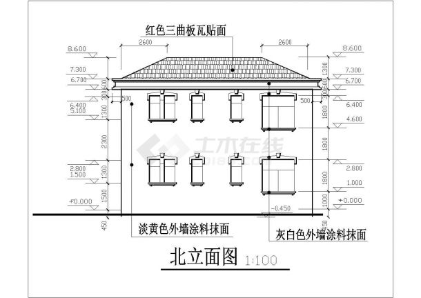 某地市砖混高档别墅建筑设计施工图纸-图二
