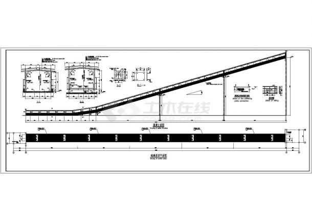 123m钢结构桩基础通廊结构施工图（7度抗震）-图一