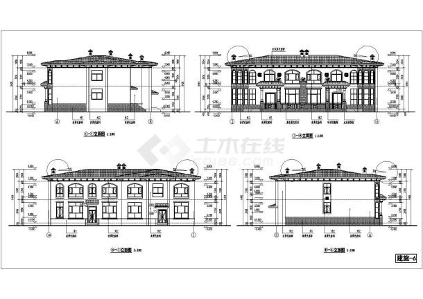 欧式风格大方二层双拼农村房屋建筑设计图-图一