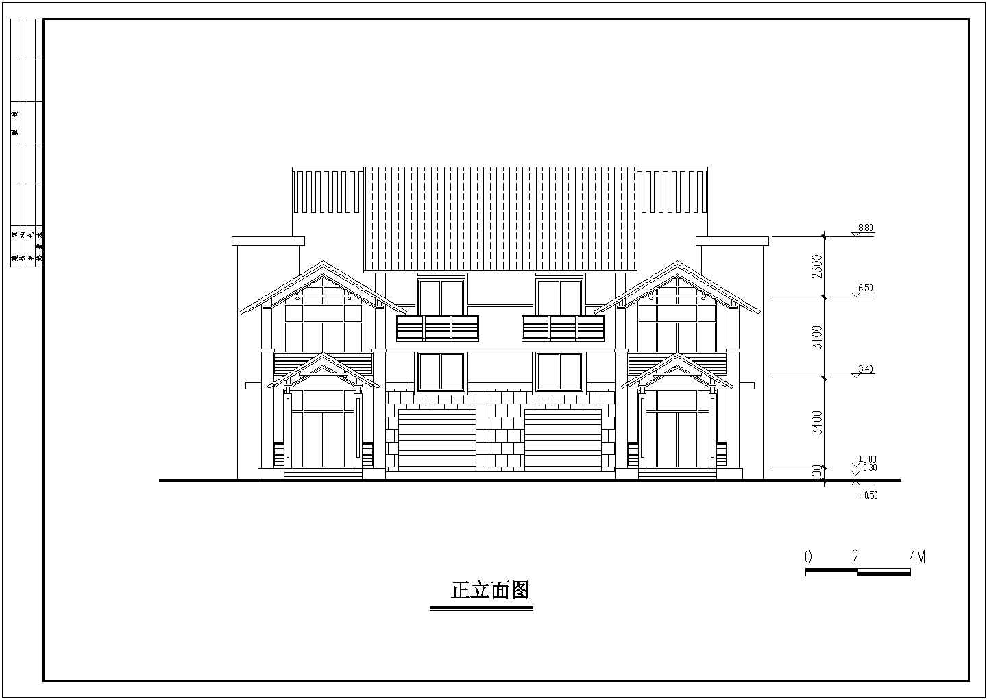 欧式风格双拼中空自建房屋建筑户型图